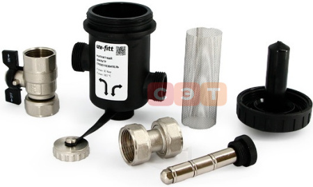 Сепаратор шлама (грязеуловитель) магнитный 3/4" для котла (пластик черный) UF